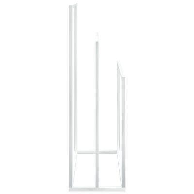 vidaXL dvieļu statīvs, balts, 48x24x79 cm, dzelzs
