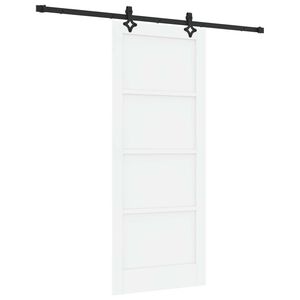 vidaXL Slīdo&scaron;ās durvis Balta un melna 83 x 202 cm Priedes masīvkoks