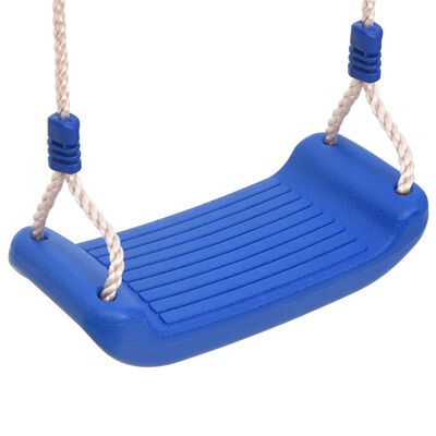 vidaXL šūpoļu sēdeklis ar virvju kāpnēm un kāpšanas aizķerēm, zils PE