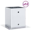 vidaXL Statu pamatnes Kvadrāts 12gb Sudrabs 121x121 mm Cinkots Tērauds