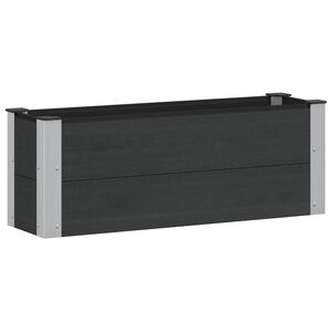 vidaXL Augstā puķu kaste Melns 100 x 30 x 36 cm WPC un alumīnijs