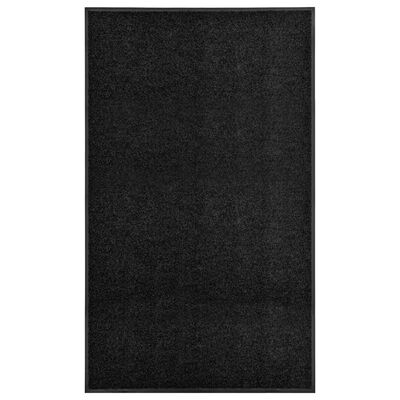 vidaXL durvju paklājs, mazgājams, melns, 90x150 cm