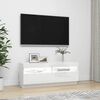 vidaXL TV galdiņ&scaron; ar LED lampiņām, 100x35x40 cm, spīdīgi balts