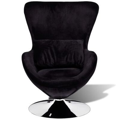vidaXL atpūtas krēsls, ovāla forma, melns