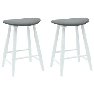 vidaXL Ēdamkrēsli 2 pcs Balts 46 x 37 x 63 cm Ciets gumijas koks