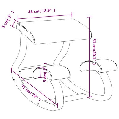 vidaXL krēsls ar ceļu atbalstiem, brūns, 48x71x51 cm, bērza saplāksnis