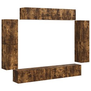 vidaXL Televizora skapī&scaron;a 8 pcs Dūmaka ozols