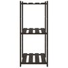 vidaXL 3-līmeņu glabāšanas plaukts, melns, 60x38x90 cm, priedes koks