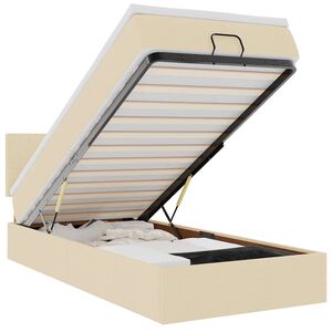 vidaXL Osmaņu gultas rāmis ar matrača krēma 80x200 cm audums