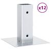 vidaXL Statu pamatnes Kvadrāts 12gb Sudrabs 51x51 mm Cinkots Tērauds