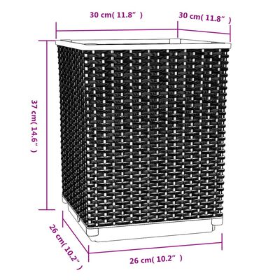 vidaXL puķu kastes, 2 gab., melnas, 30x30x37 cm, polipropilēns