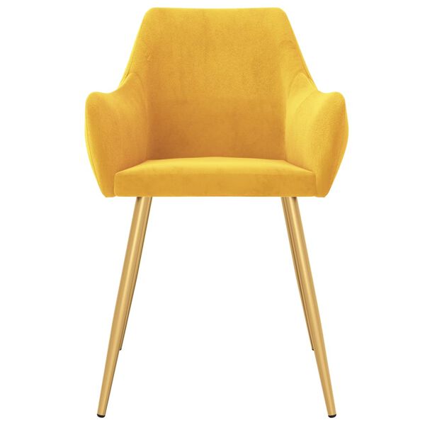 vidaXL virtuves krēsli, 2 gab., dzeltens samts