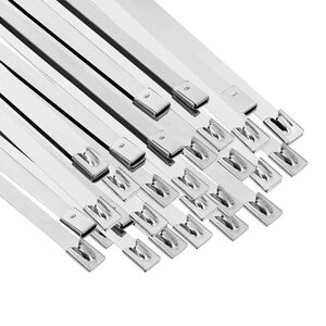 vidaXL Kabeļa saite 250 gab. 7,9 x 300 mm Sudraba