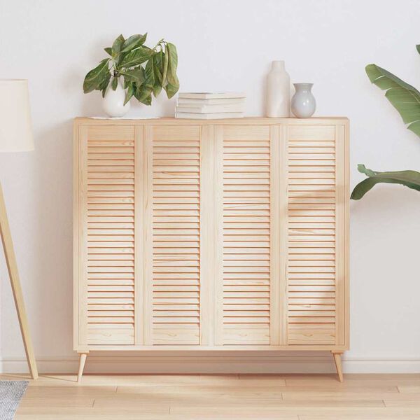 vidaXL skapja durvis, žalūziju dizains, 4 gab., 99x29,5 cm, priede