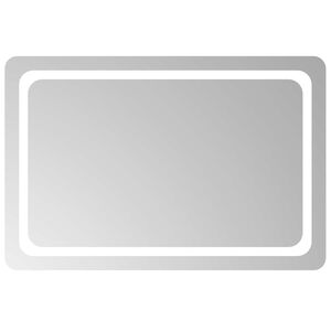 vidaXL LED vannas spogulis Caurspīdīgs 90 x 60 cm rūdīts stikls