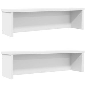 vidaXL virtuves plaukti sakraujami 2 gab, balts 50x15x16 cm