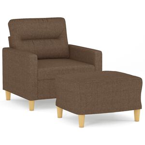 vidaXL atpūtas krēsls ar kājsoliņu, 60 cm, brūns audums