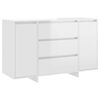 vidaXL kumode ar 3 atvilktnēm, balta, 120x41x75 cm inženierijas koks