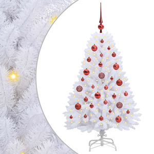 vidaXL Mākslīgā Saliekamā Ziemassvētku Egle Balts 120 cm