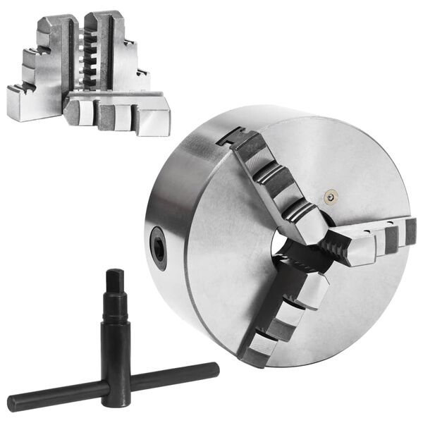 vidaXL 3 žokļu patrona, pašcentrējoša, 160 mm, tērauds
