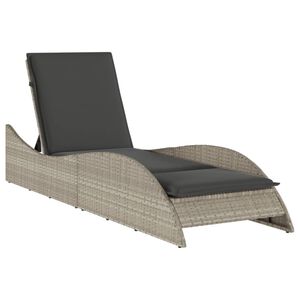 vidaXL sauļo&scaron;anās zvilnis ar matraci, 60x205x73 cm, gai&scaron;i pelēka PE