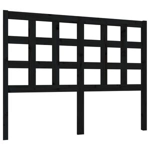 vidaXL gultas galvgalis, melns, 125,5x4x100 cm, priedes masīvkoks