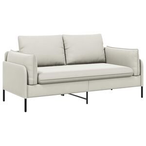 vidaXL 2-vietīgs dīvāns 2-vietīgs Krēmkrāsa 188 x 81 x 89 cm Samts