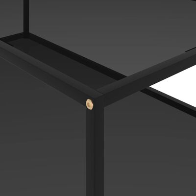 vidaXL kafijas galdiņš, melns, 120x60x35 cm, rūdīts stikls