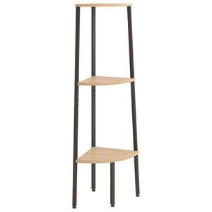 vidaXL 3 līmeņu stūra plaukts, gai&scaron;i brūns, melns, 45,5x31,5x120 cm