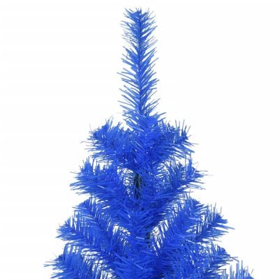 vidaXL mākslīgā Ziemassvētku egle ar statīvu, zila, 240 cm, PVC