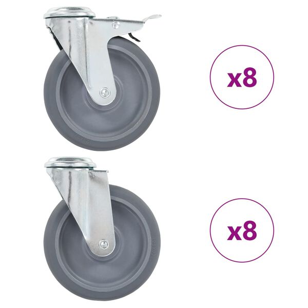 vidaXL grozāmi ritenī&scaron;i, 16 gab., 125 mm