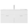 vidaXL skapītis ar iebūvētu izlietni, balts, skaidu plāksne