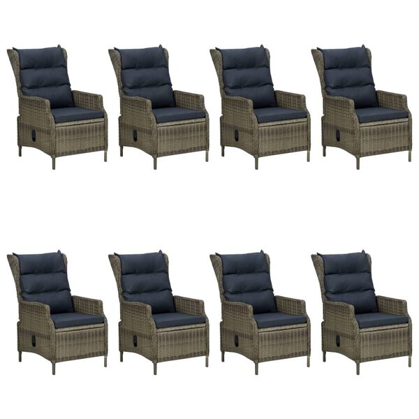 vidaXL 9-daļīgs dārza mēbeļu komplekts, brūns