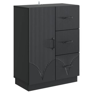 vidaXL Puse ar atvilktni Melns 66 x 34,5 x 87 cm Inženierijas koks
