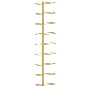 vidaXL vīna pudeļu sienas plaukts 9 pudelēm, zeltaina dzelzs