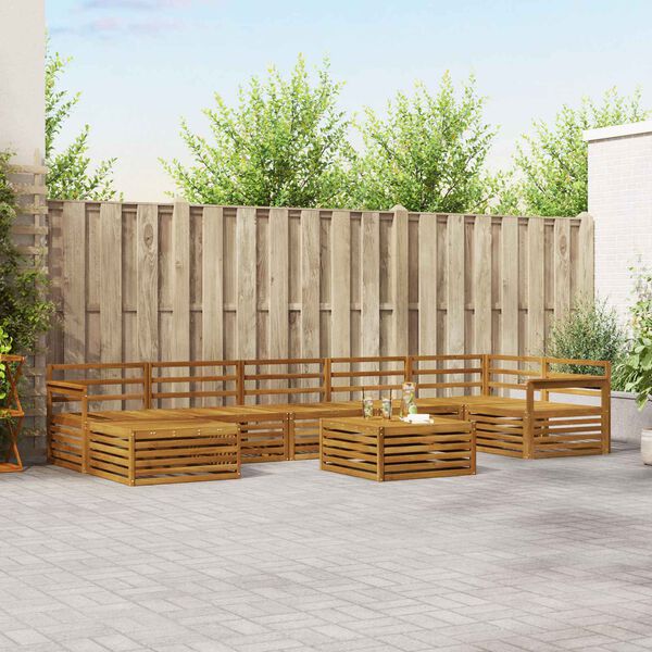 vidaXL Dīvāna komplekti 8 pcs Dabiska Cietā akācijas koks