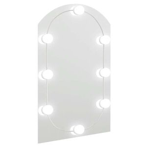 vidaXL spogulis ar LED gaismām, 60x40 cm, stikls, arkas forma