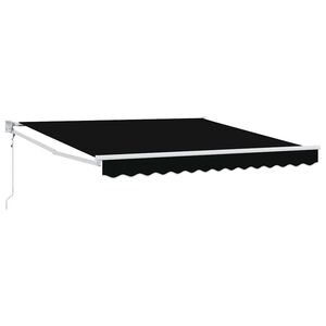 vidaXL Nolokāms markīze Melns 350 x 250 cm Poliesters un metāls