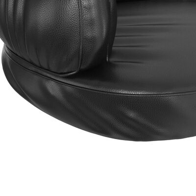 vidaXL ergonomiska suņu gulta, melna, 75x53 cm, mākslīgā āda