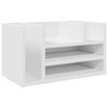 vidaXL rakstāmgalda organizators, balts, 44,5x24x25 cm, koks