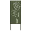 vidaXL Dārza privātuma ekrāns Izriezts raksts Olīvu zaļa 50 x 140 cm