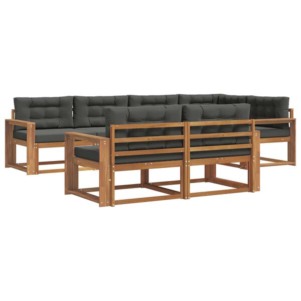 vidaXL Āra dīvānu komplekts ar spilvenu 7 pcs Dabisks un antracīts