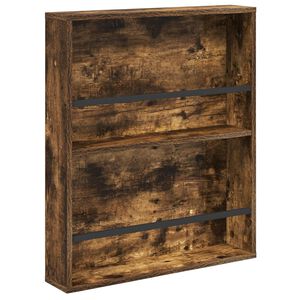 vidaXL Žurnālu statīvs ar plauktu Kūpināts ozols 60 x 12 x 70 cm