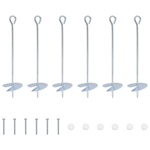 vidaXL Zemes enkurs 6 pcs Sudraba &Oslash;10 x 40 cm Cinkots metāls