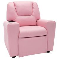 vidaXL bērnu atpūtas krēsls, atgāžams, rozā mākslīgā āda