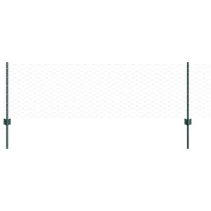 vidaXL Se&scaron;stūra žogs ar stabu 25 x 0,6 m PVC pārklāts tērauds Zaļa
