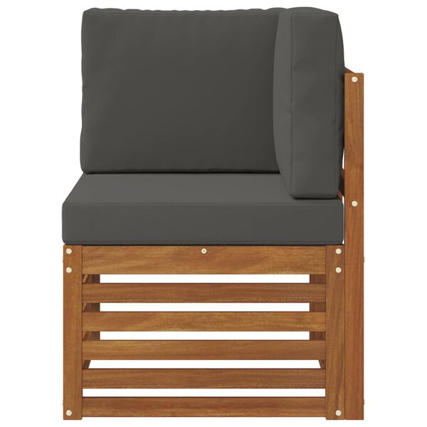 vidaXL Āra Stūra Dīvāns Cietā akācijas koks Dabiska