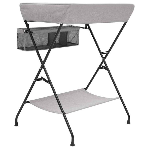 vidaXL pārtinamais galds, gai&scaron;i pelēks, dzelzs