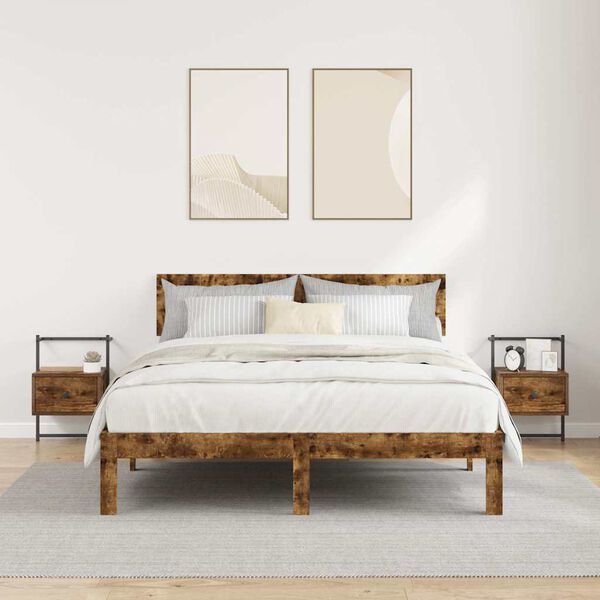 vidaXL sienas naktsskapī&scaron;i, 2 gab., ozolkoka, 35x30x51 cm, koks