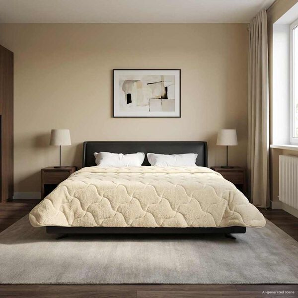 vidaXL Ziemas gultas sega Tiltiņ&scaron; Krēmkrāsa 220 x 240 cm